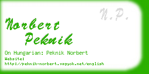 norbert peknik business card